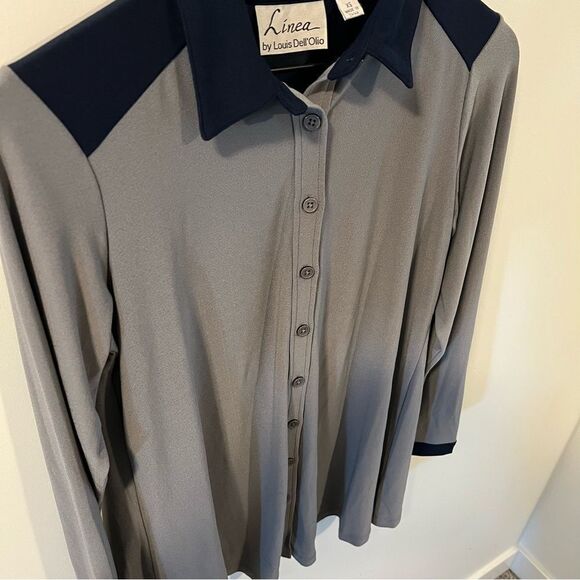 NWOT Linea by Louis Dell'Olio Moss Crepe Button Front Shirt | Size XS - Picture 3 of 7